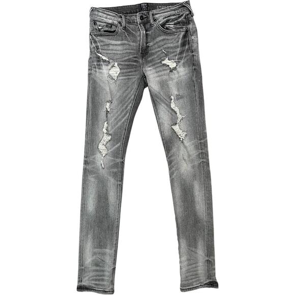 PRPS Windsor Soundness Skinny Stretch Fit Distressed Tapered Grey Jeans - Picture 3 of 11